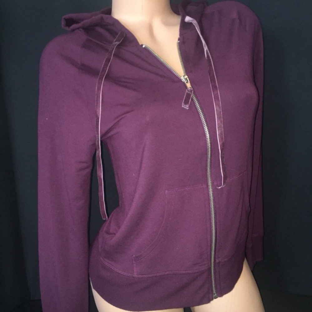 Victoria's Secret • VINTAGE •  Plum Purple XS Full Zip Up Hoodie